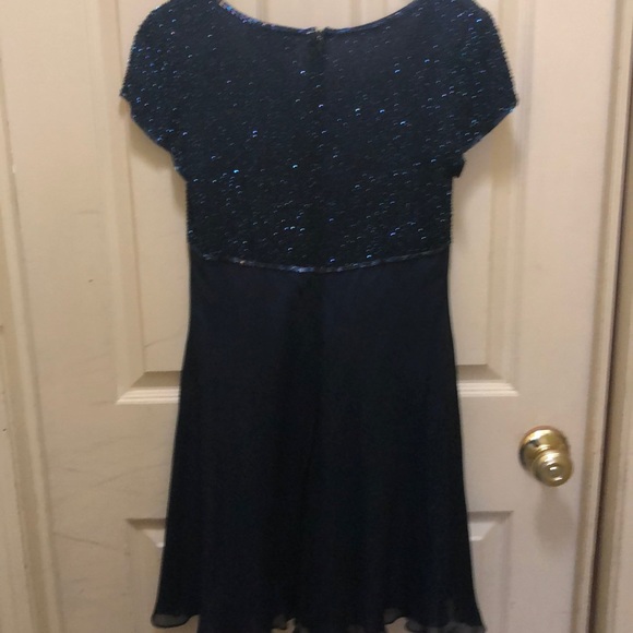 Dark Blue cocktail dress with beaded bodice - Picture 2 of 2